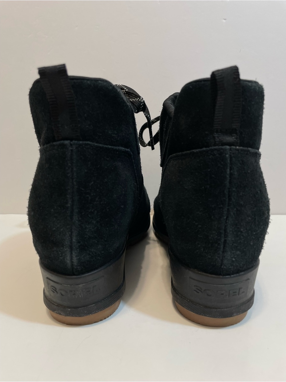 Sorel Evie Sport Lace Wedge Black Suede Women’s Booties Size 9.5 - Picture 8 of 11